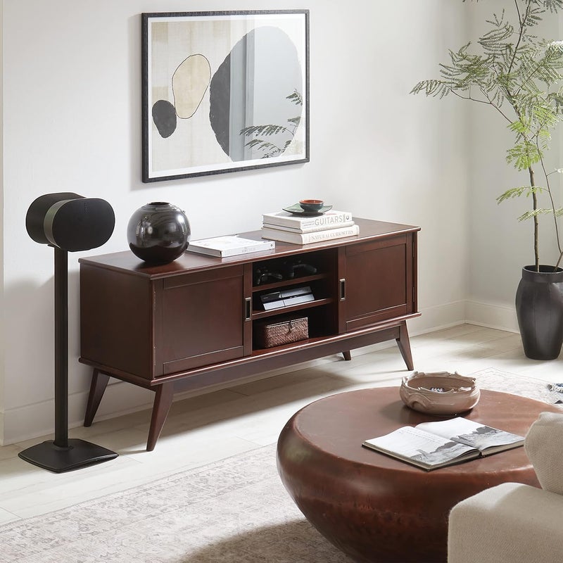 Sanus Speaker Stand for Sonos Era 300™ - Fixed Sonos Speaker Stand w/Easy 3 Step Assembly - Includes All Hardware, Carpet Spikes & Rubber Feet - Black Single Stand - Image 3